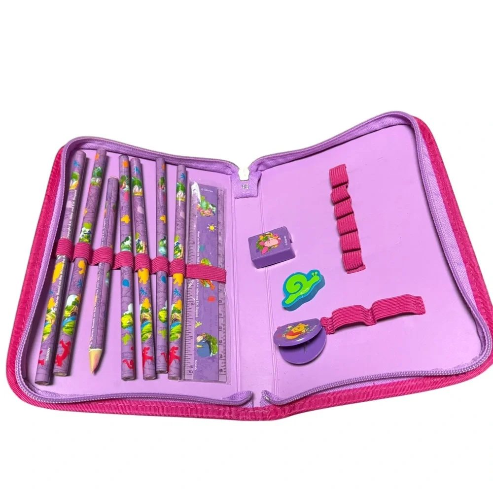Vintage Disney Piglet and Pooh Zip Up Pencil Case Utensil Case